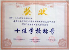 我校荣获2007年度中国当代素质教育十佳学校称号