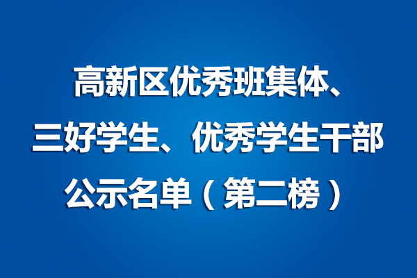 美视学校IB—PYP 高新区优秀班集体、三好学生、优秀学生干部 公示名单（第二榜）