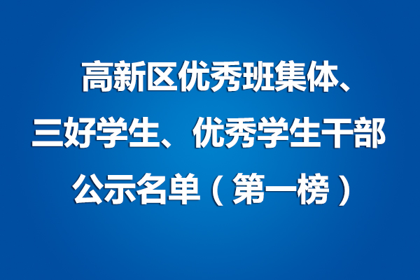 美视学校IB—PYP 高新区优秀班集体、三好学生、优秀学生干部 公示名单（第一榜）